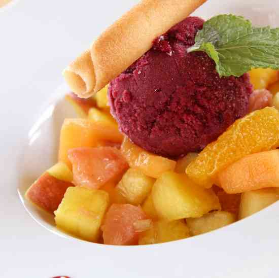 salade de fruit sorbet cassis